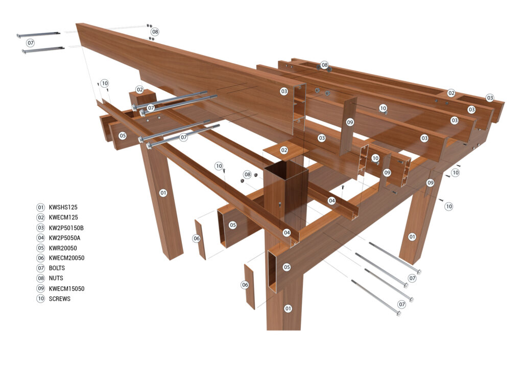 pergola exploded view scaled