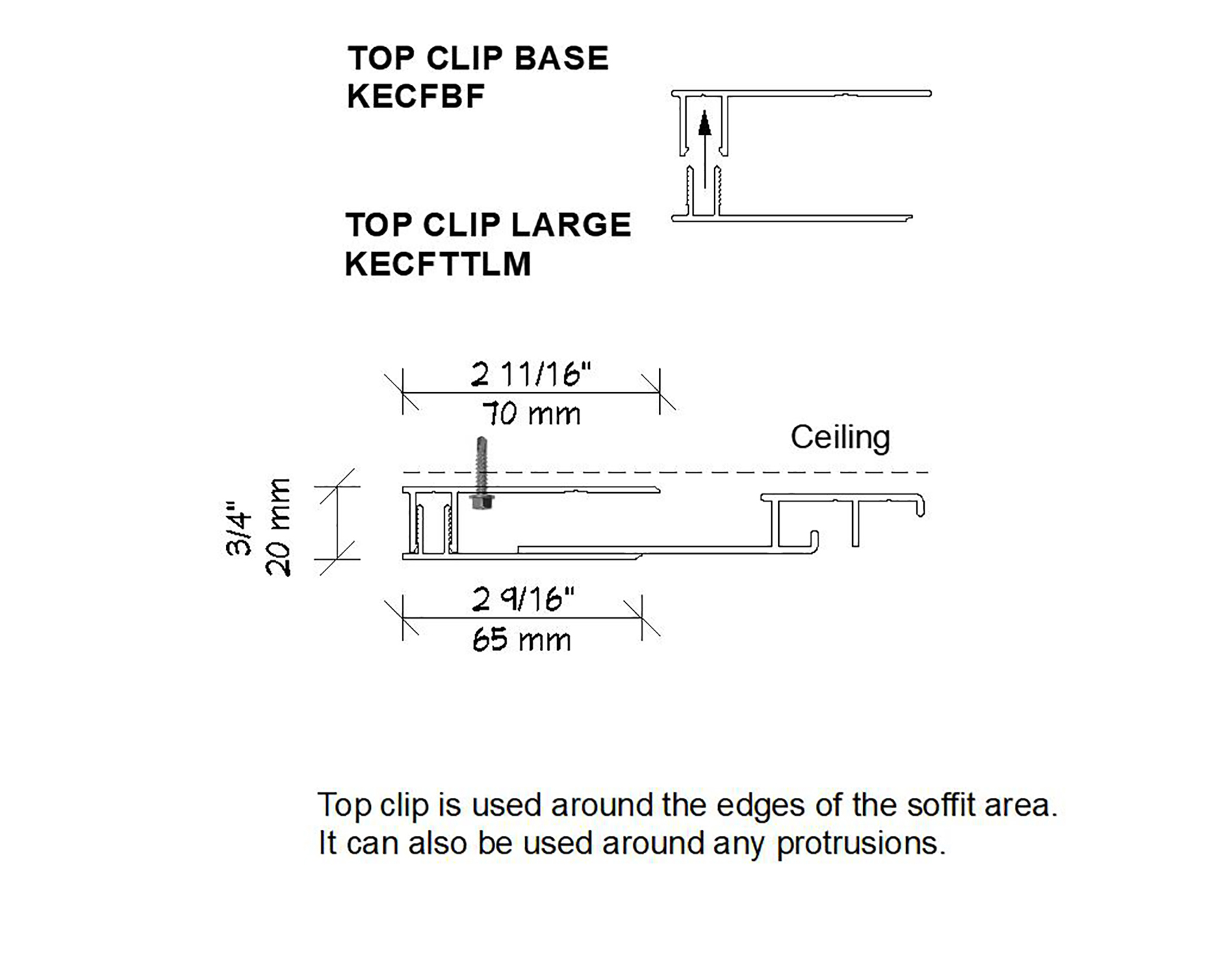 Soffit Top Clip CAD good